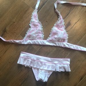 New beach bunny pink lace sailor swimsuit size M
